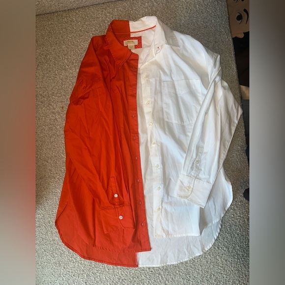 Maeve Tops - Maeve Red and White Casual Button Down Shirts